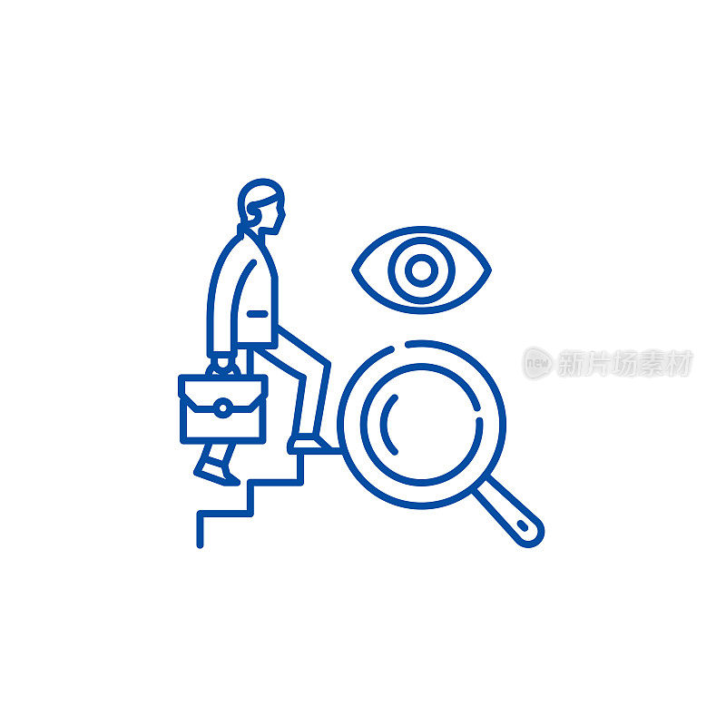 Business opportunity line icon concept. Business opportunity flat  vector symbol, sign, outline illustration.